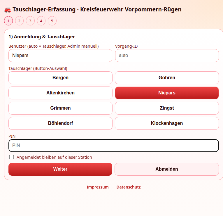 Schritt 1 Anmeldung